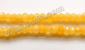 Yellow Jade  -  Small Faceted Rondel  15"