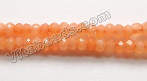Light Orange Tangerine Jade  -  Small Faceted Rondel  14"