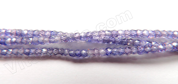 Amethyst Cubic Zirconia Crystal AAA  -  Small Faceted Heishi  15"