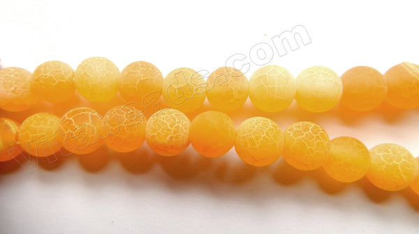 Frosted Yellow Fire Agate  -  Smooth Round  15"