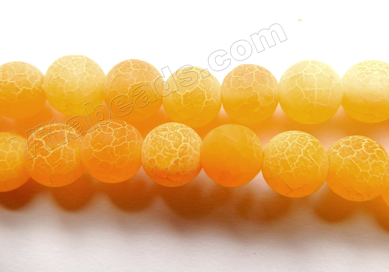 Frosted Yellow Fire Agate  -  Smooth Round  15"