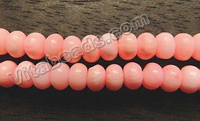 Pink Bamboo Coral  -  Smooth Rondels 16"