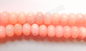 Pink Bamboo Coral  -  Smooth Rondels 16"