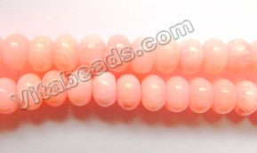 Pink Bamboo Coral  -  Smooth Rondels 16"