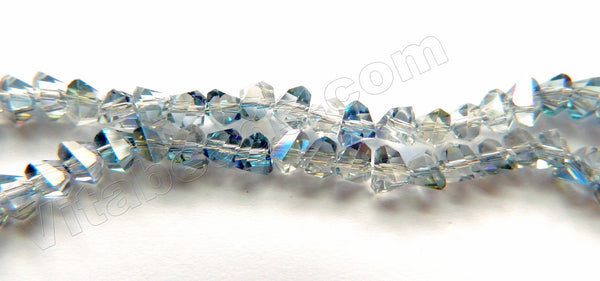  Mystic Light Blue Peacock Crystal  -  Small Irregular Faceted Nuggets 15"