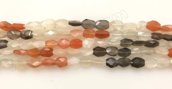 Multi-Color Mixed Moonstone  -  Faceted Oval  14"