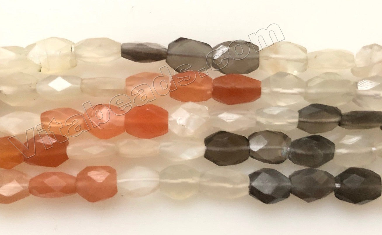 Multi-Color Mixed Moonstone  -  Faceted Oval  14"