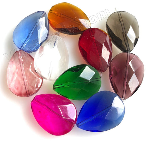Mixed Crystal  -  10 Color Sampler Set    Faceted Flat Drops