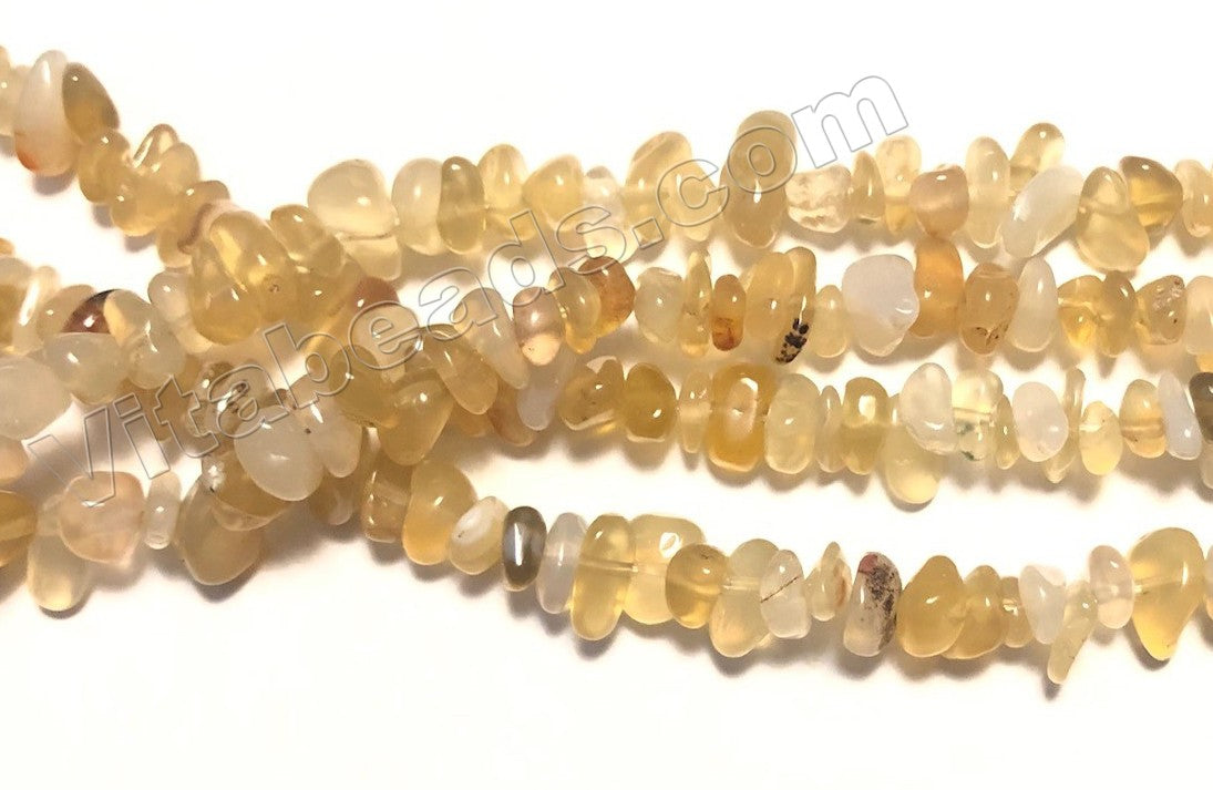Natural Light Yellow  Agate A  -  Small Chip Nuggets  16"