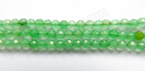 Bright Spring Green Jade  -  Faceted Round  15"