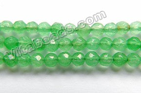 Bright Spring Green Jade  -  Faceted Round  15"
