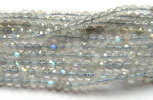Light Labradorite Natural A  -  Small Faceted Round  15"