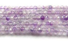 Mixed Amethyst Natural  -  Small Faceted Rondel, Faceted Button   15"