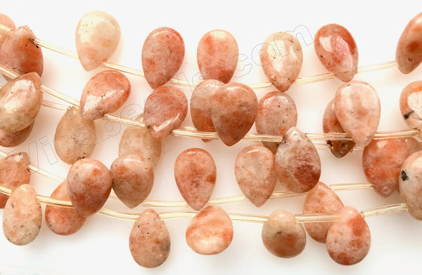 Pink Sunstone  -  Smooth Flat Briolette  16"