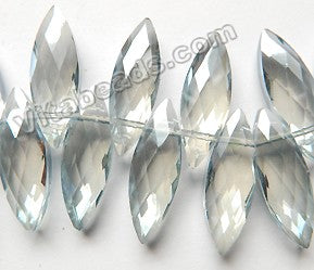 Mystic Grey Crystal   -  Faceted Marquise Top Drilled  6"