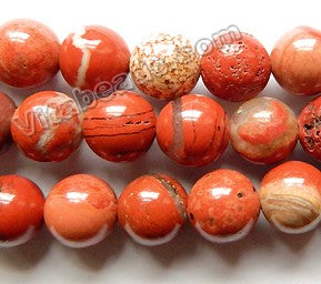 Grand Canyon Red Jasper  -  Smooth Round Beads  15"