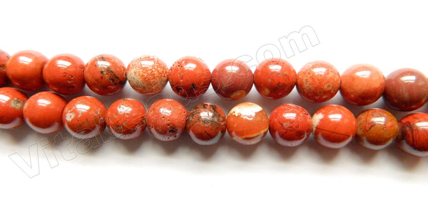 Grand Canyon Red Jasper  -  Smooth Round Beads  15"