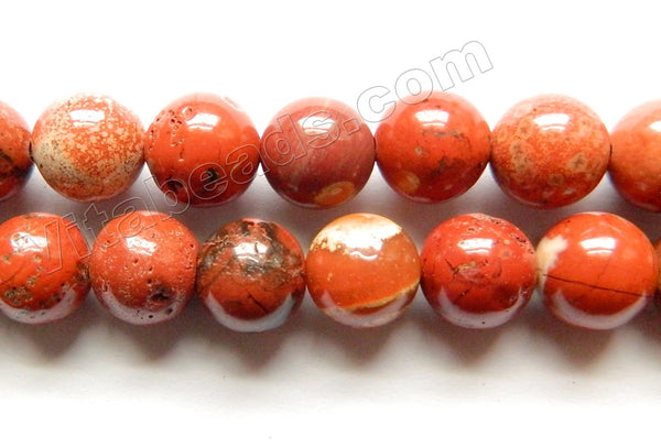 Grand Canyon Red Jasper  -  Smooth Round Beads  15"