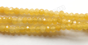 Lemon Yellow Jade  -  Small Faceted Rondel  14"