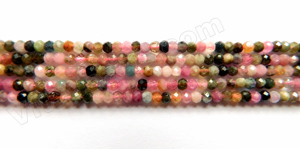 Mixed Tourmaline Natural A  -  Small Faceted Rondel  15"