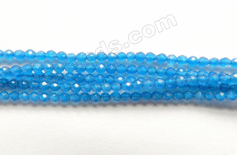 Blue Onyx Jade  -  Small Faceted Round  15"