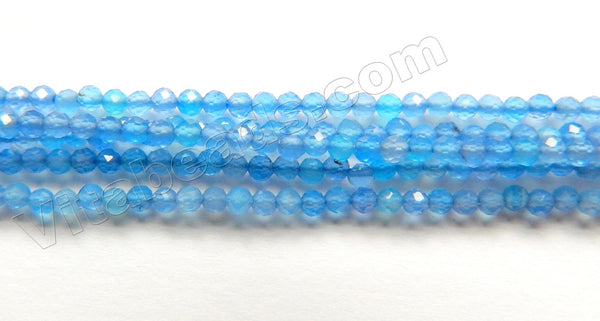 Natural Blue Onyx  -  Small Faceted Round  15"