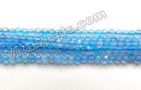 Natural Blue Onyx  -  Small Faceted Round  15"