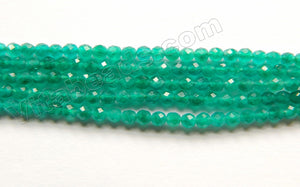 Emerald Jade AAA  -  Small Faceted Round  15"