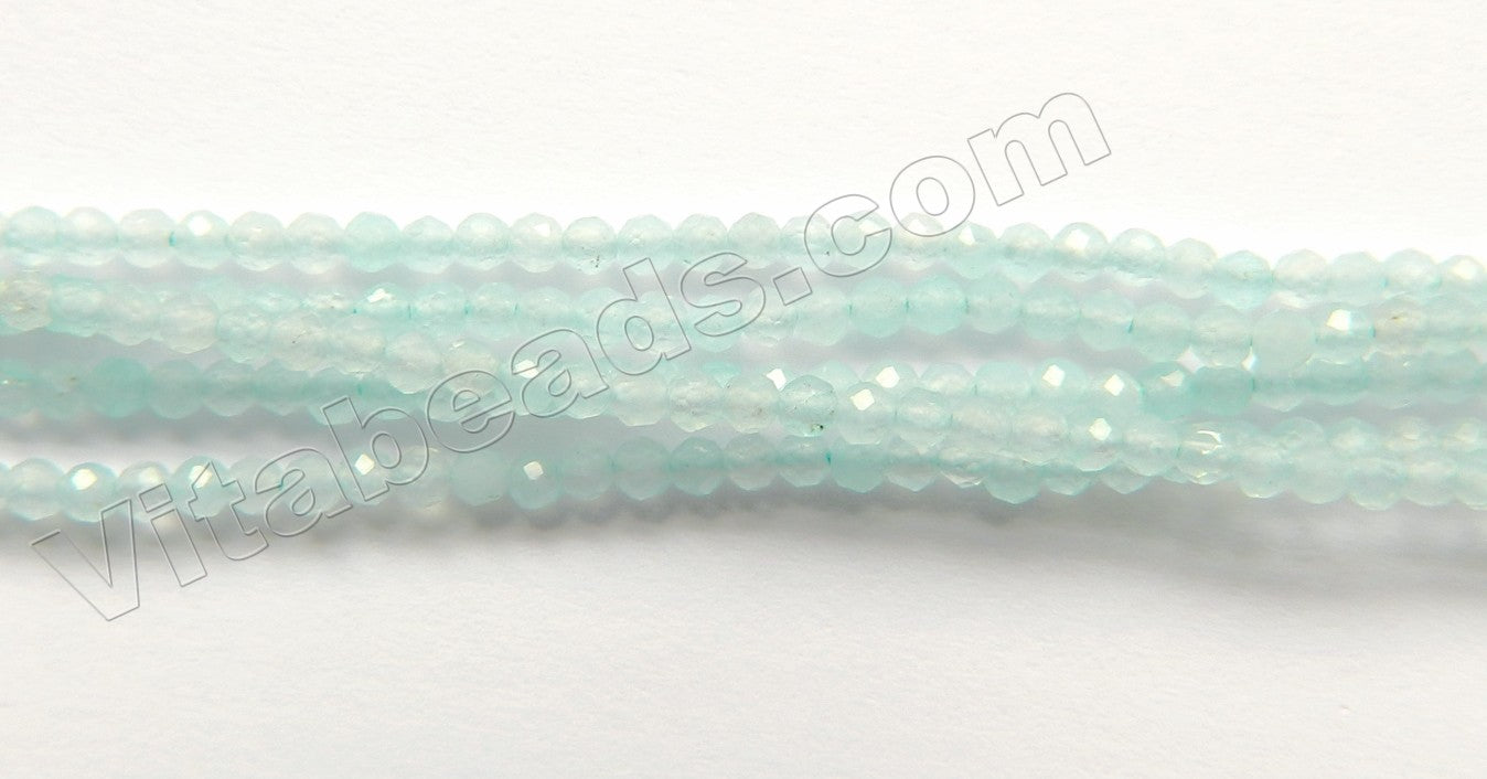 Light Aquamarine Jade  -  Small Faceted Round  15"