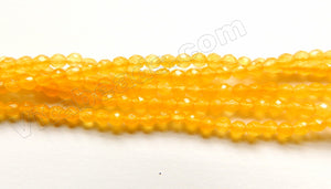 Yellow Jade  -  Small Faceted Round  15"
