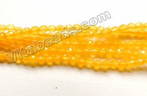 Yellow Jade  -  Small Faceted Round  15"
