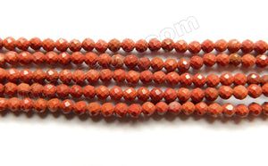 Red Jasper  -  Small Faceted Round Beads  15"