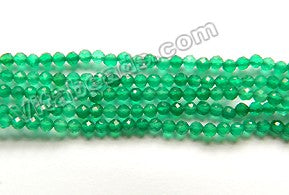 Green Onyx AAA  -  Small Faceted Round  15"