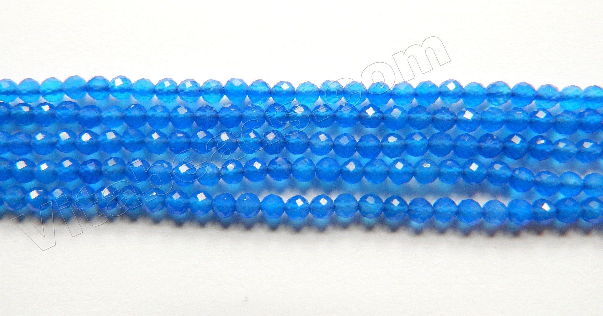 Natural Deep Blue Onyx  -  Small Faceted Round  15"