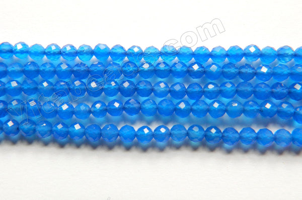 Natural Deep Blue Onyx  -  Small Faceted Round  15"