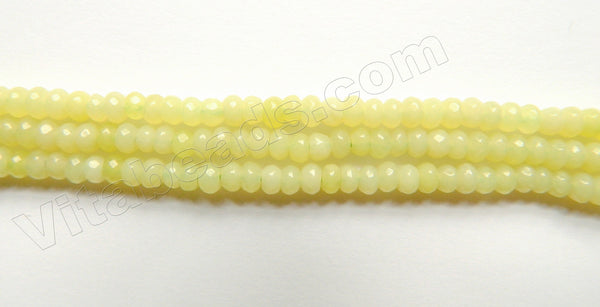 Olive Lemon Jade A  -  Small Faceted Rondel  15"