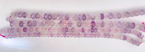 Mixed Lavender Cape Amethyst  -  Faceted Rondel  16"