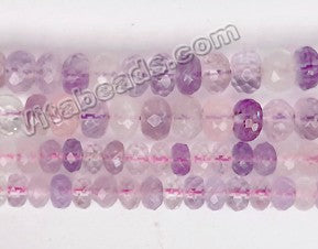 Mixed Lavender Cape Amethyst  -  Faceted Rondel  16"
