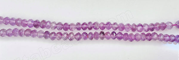 Light Amethyst Natural AA  -  Faceted Rondel  16"
