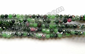 Ruby Zoisite Natural AA  -  Small Faceted Round 15"