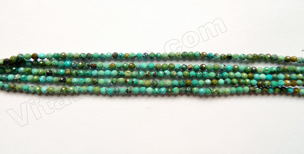 Natural African Turquoise AAA  -  Small Faceted Round 15"