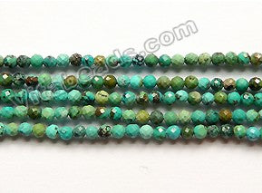 Natural Africa Turquoise AAA  -  Small Faceted Round 15"