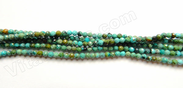 Natural African Turquoise AAA  -  Small Faceted Round 15"