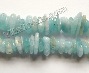 Aquamarine Natural A  -  Center Drilled Saucer Beads  16"