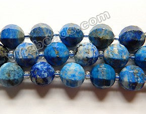 Lapis Lazuli Natural A  -  Faceted 6-Side Lantern Beads w/ Spacer 15"