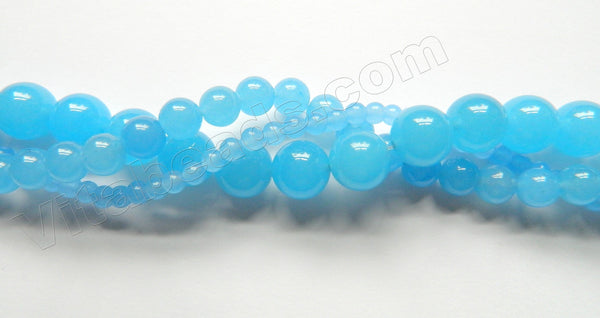 Light Aqua Chalcedony Jade  -  Smooth Round 15"