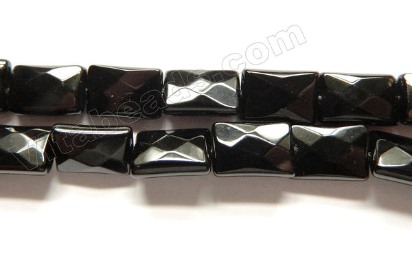 Black Onyx  -  Faceted Rectangles  16"