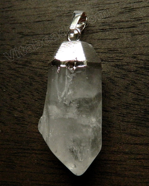 Crystal Natural - Pendulum Pendant w/ Silver Bail