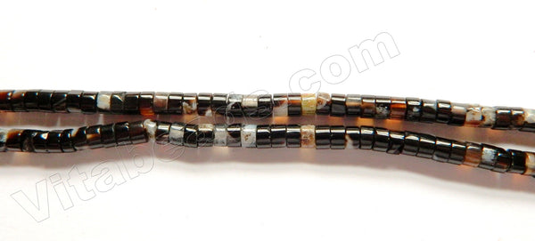 Black Onyx w/ Brown  -  Small Heishi 15"