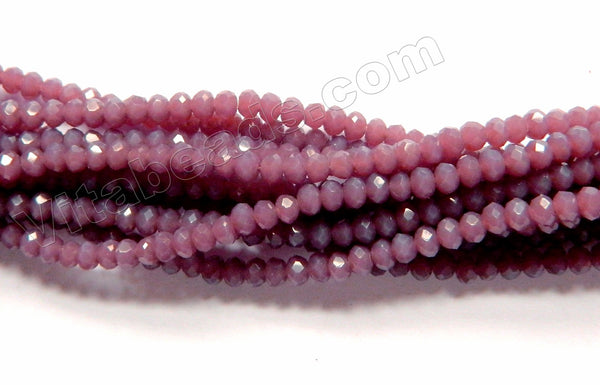 Dark Violet Chalcedony Quartz  -  Faceted Rondel   16"